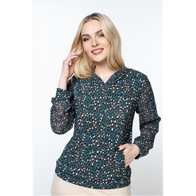 Блузка женская  4090-24/01/Коричневый, синий