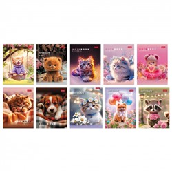 Записная книжка А6  24л клетка "Маленькие ушки" глянц.лам (091640) Хатбер