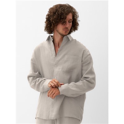 Рубашка мужская с длинным рукавом MIST, размер 48, молочная