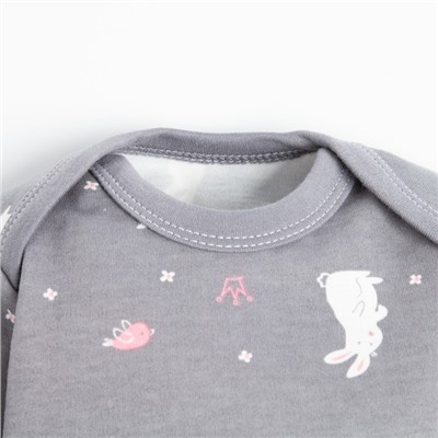 Боди для девочки «Крошка Я» Princess, рост 68-74 см, серое