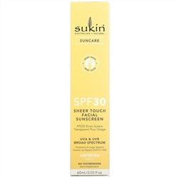 Sukin, Sheer Touch Facial Sunscreen SPF30, Untinted, 2.03 fl oz (60 ml)