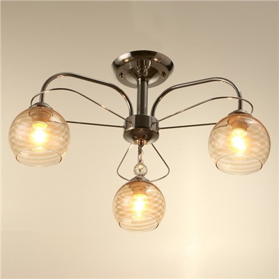 Люстра потолочная BayerLux «Анрия», 3хЕ27, 40 Вт, хром, 59×59×30 см