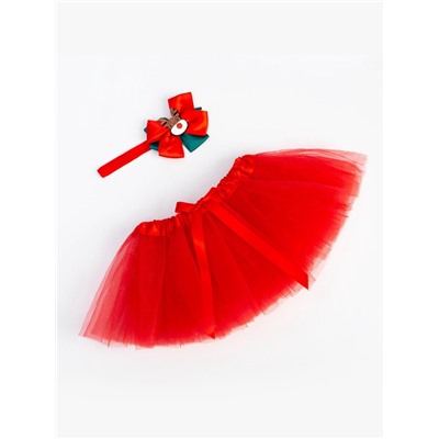 Набор для фотосессии «Крошка Я. Праздничный»: юбка и повязка на голову, красный, рост 62-86