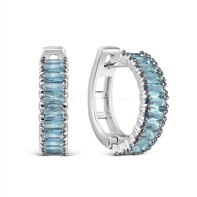 Кольцо из серебра с фианитами родированное 925 пробы 1-261чр211