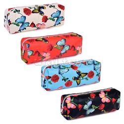 Пенал-косметичка Butterfly, 19х7х4 см, на молнии, ПВХ, ассорти 5 дизайнов, ОПП-упаковка