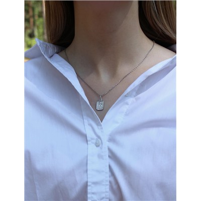 Подвеска религиозная из родированного серебра - святой Николай Чудотворец 925 пробы К3-518р