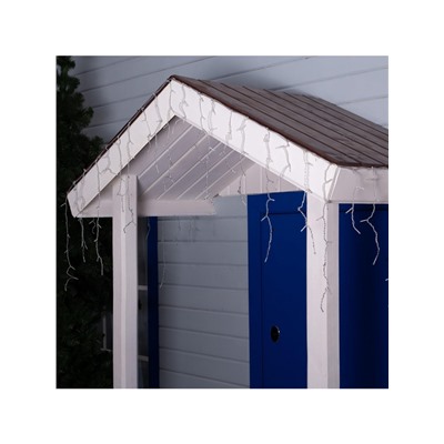 Гирлянда «Бахрома» 4×0.6 м, IP44, прозрачная нить, 180 LED, свечение синее, мерцание белым, 220 В