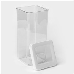 Банка для хранения сыпучих продуктов IDEA «Степ», 1.4 л, 10×21 см, пластик, крышка белая