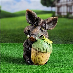 Садовая фигура из полистоуна «Кабан с жёлудем», 22×15×28 см