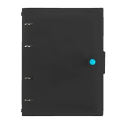 Тетрадь со сменным блоком  80л клетка на 4 кольцах "Favorite Black. No 3" пластик.обложка ТКПФ805641 Эксмо