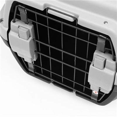 Переноска для животных «Неон», 48×32×29.5 см, вес до 12 кг, пластик, серая, чёрная