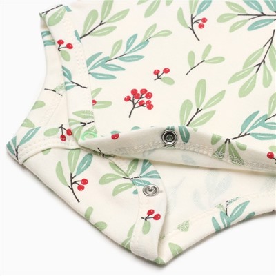 Платье - боди для девочки и повязка «Крошка Я» Christmas, рост 62-68 см, молочное