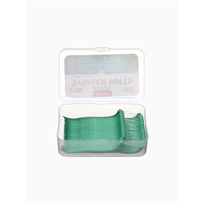 Зубная нить в пластиковом держателе,двойная мята, набор 30 шт