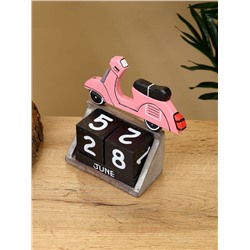 Календарь настольный «Мопед», 11×5×14 см, дерево, розовый