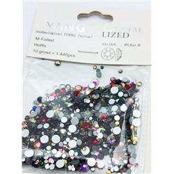 Nail Art Стразы для декора ногтей, микс (6#,8#,10#,12#,16#,20#), разноцветный, 1440 шт./уп. 10056