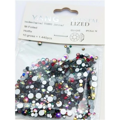 Nail Art Стразы для декора ногтей, микс (6#,8#,10#,12#,16#,20#), разноцветный, 1440 шт./уп. 10056