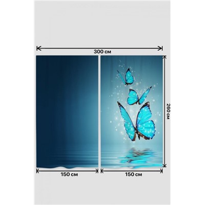 Фотошторы 10841 (Голубой)