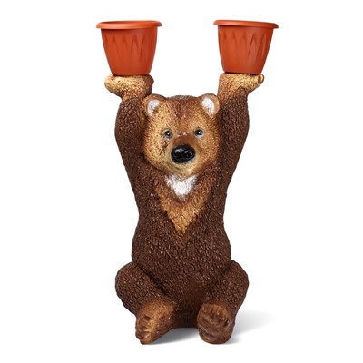 Садовая фигура из гипса «Медведь большой с кашпо», 75×30×40 см
