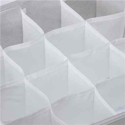 Органайзер для хранения белья LaDо́m, 16 ячеек, 32×32×12 см, серый