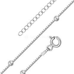 Цепь из серебра родированная - Венецианская с шариками, 45 см 925 пробы 141163R015L45