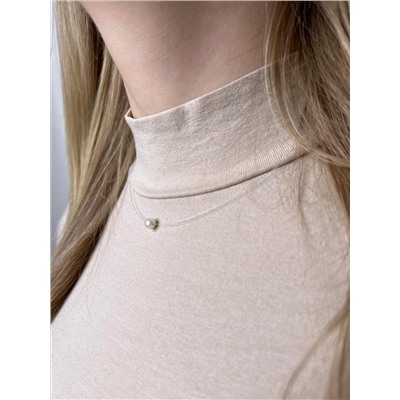 Колье из серебра с культивированным жемчугом родированное (на леске) 925 пробы 441-10-106р-01