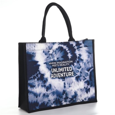 Сумка женская пляжная Unlimited adventure, 41.5×34×12 см, чёрная