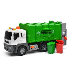 Машина "Мусоровоз" 1:16 (свет, звук) в коробке (зеленый)