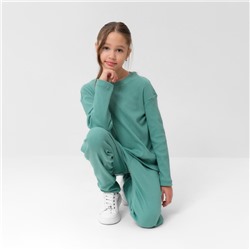 Костюм для девочки (свитшот, брюки) MINAKU, цвет оливы, рост 110 см