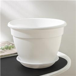 Горшок для цветов с поддоном «Антик», 3.6 л, d=22 см, цвет белый