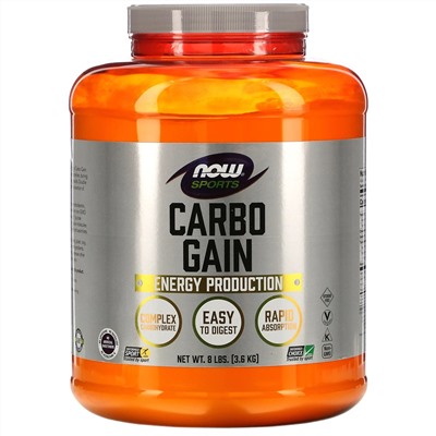 Now Foods, Sports, Carbo Gain, 8 фунтов (3629 г)