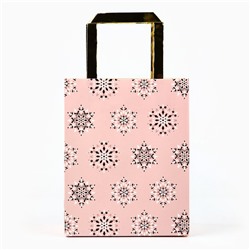 Пакет подарочный новогодний ламинированный «Танец снежинок», MS 23×18×10 см