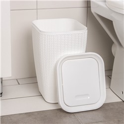 УЦЕНКА Контейнер для мусора «Вязаное плетение», 10 л, белый, без крышки