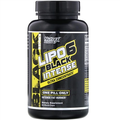 Nutrex Research, LIPO-6 Black Intense, ультраконцентрат, 60 черных капсул