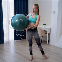 УЦЕНКА Фитбол ONLYTOP, d=65 см, 900 г, антивзрыв, зелёный