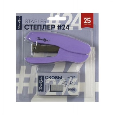 Набор степлер 24/6 +скобы (до 25 листов) СтС24/6б Глобус