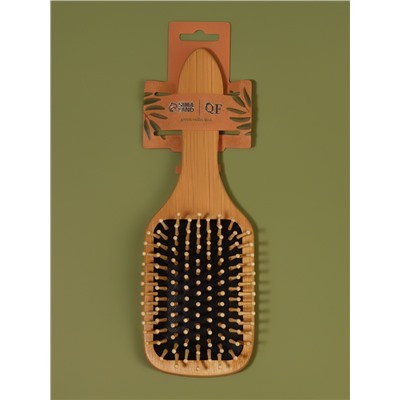 Расчёска массажная BAMBOO, бамбуковая, прямоугольная, 24×8 см, коричневая