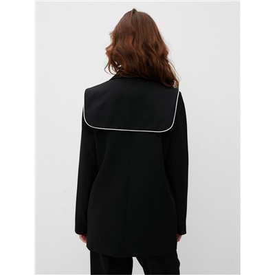 Пиджак женский с накидкой MINAKU: Casual Collection, чёрный, размер 50