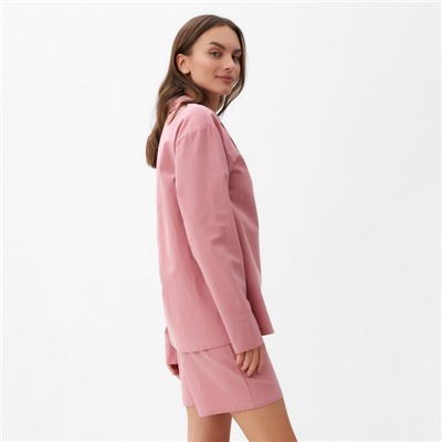 Пижама женская (рубашка, шорты) KAFTAN Basic, размер 44-46, розовая