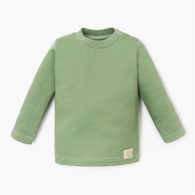 Лонгслив Крошка Я BASIC LINE, рост 62-68 см, зелёный