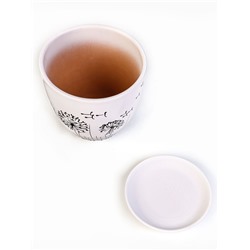 Горшок для цветов «Одуванчик», керамический, с поддоном, 2.5 л, белый