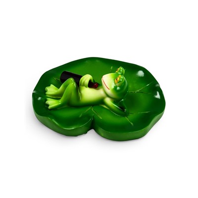 Садовая фигура из полистоуна «Лягушка на отдыхе», 10×11×6 см, плавающая