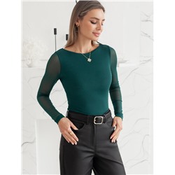 Джемпер с прозрачными рукавами