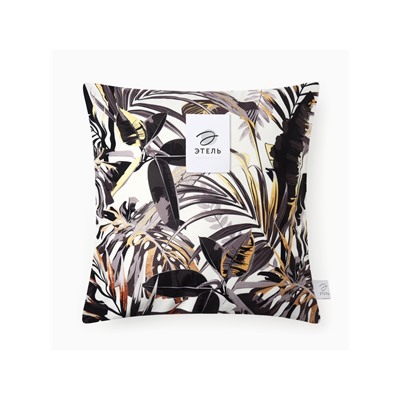 Наволочка декоративная «Этель» Golden tropics, 40×40 см, велюр
