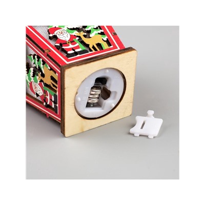 Ёлочная игрушка «Фонарь с Дедом Морозом», 12×8×8 см, 1 LED, от батареек, свечение тёплое белое