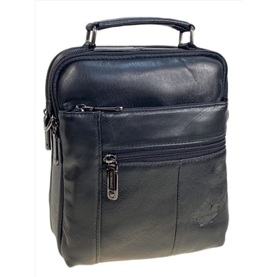 Сумка мужская из натуральной кожи, цвет черный
