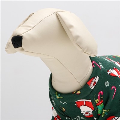 Кофта новогодняя для животных «Подарки», размер S, зелёный (ДС 26, ОШ 22, ОГ 34 см)