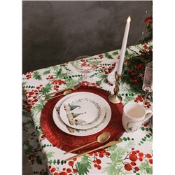 Тарелка новогодняя Доляна «Домашние гномики», d=25.5 см, фарфор, белая