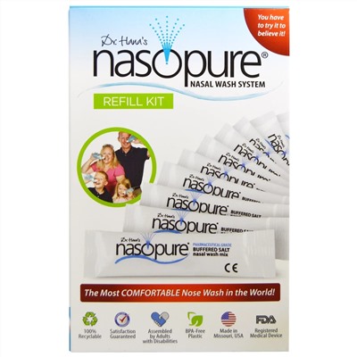 Nasopure, Система для промывки носа, набор для заправки, 1 набор