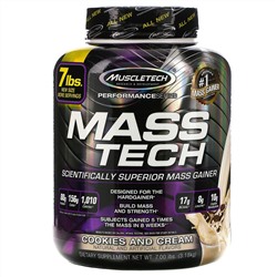 Muscletech, Mass-Tech, превосходный продукт для набора массы, печенье и сливки, 7,00 фунтов (3,18 кг)