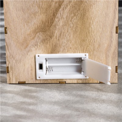 Светодиодная фигура «Олень и снегирь» 15×15×4 см, дерево, батарейки АААх2 (не в комплекте), свечение тёплое белое